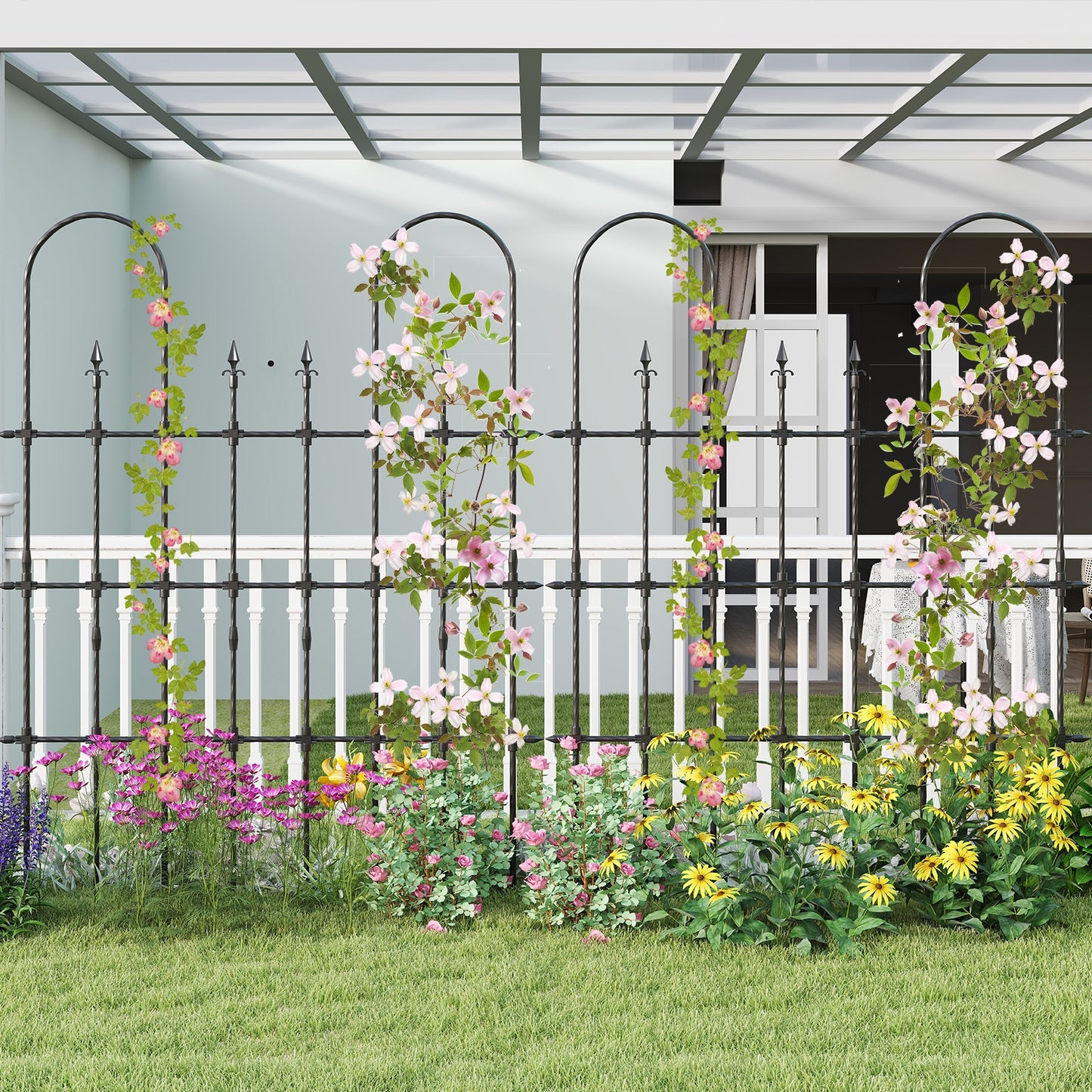58 x 73 Inch Outdoor Garden Rose Arch Trellis For Climbing Plants Plant Supports at Gallery Canada