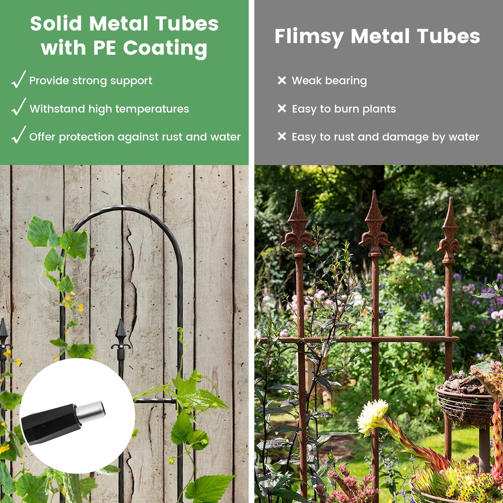 58 x 73 Inch Outdoor Garden Rose Arch Trellis For Climbing Plants Plant Supports at Gallery Canada