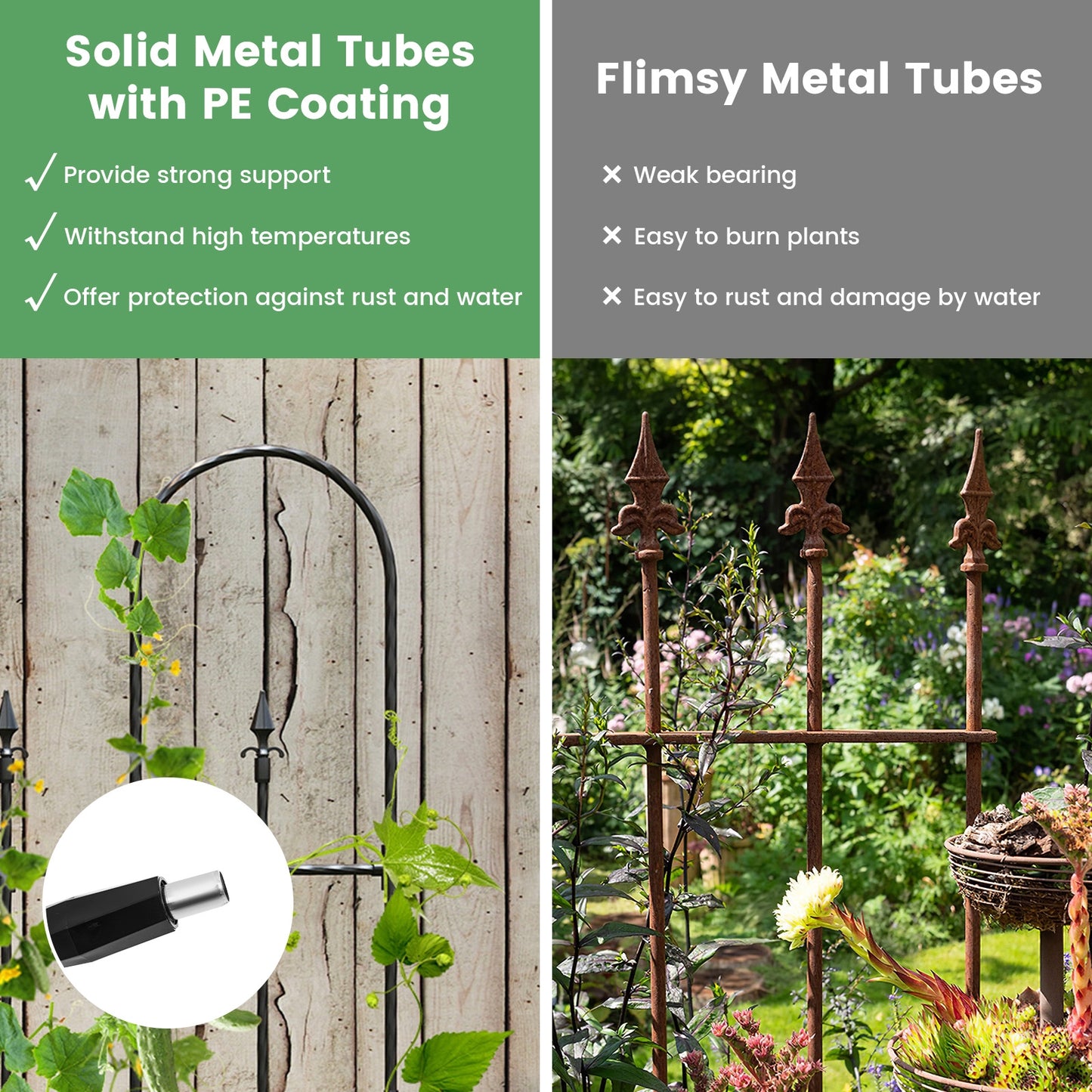 58 x 73 Inch Outdoor Garden Rose Arch Trellis For Climbing Plants Plant Supports at Gallery Canada