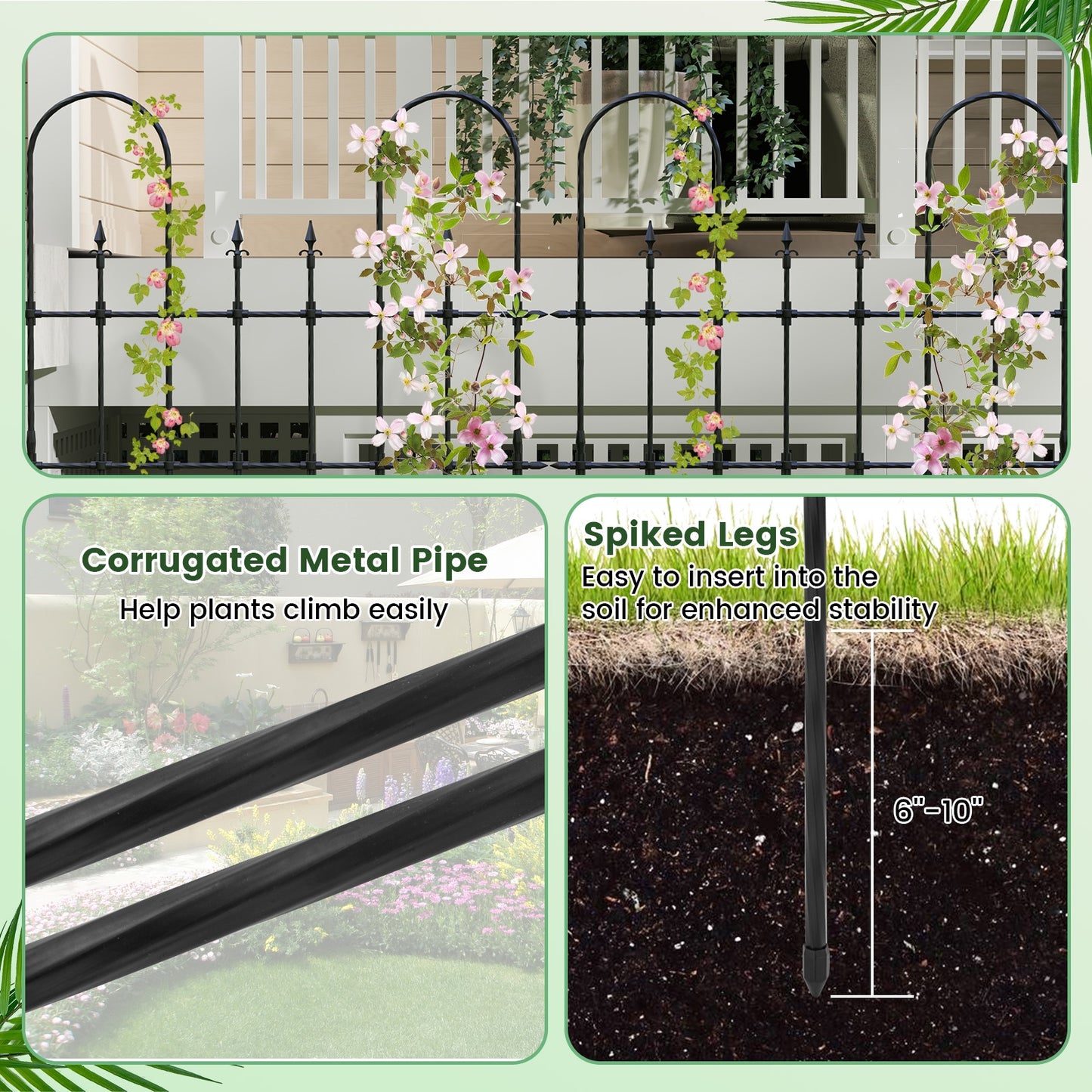58 x 73 Inch Outdoor Garden Rose Arch Trellis For Climbing Plants Plant Supports at Gallery Canada