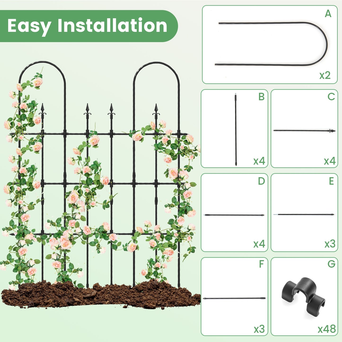 58 x 73 Inch Outdoor Garden Rose Arch Trellis For Climbing Plants Plant Supports at Gallery Canada