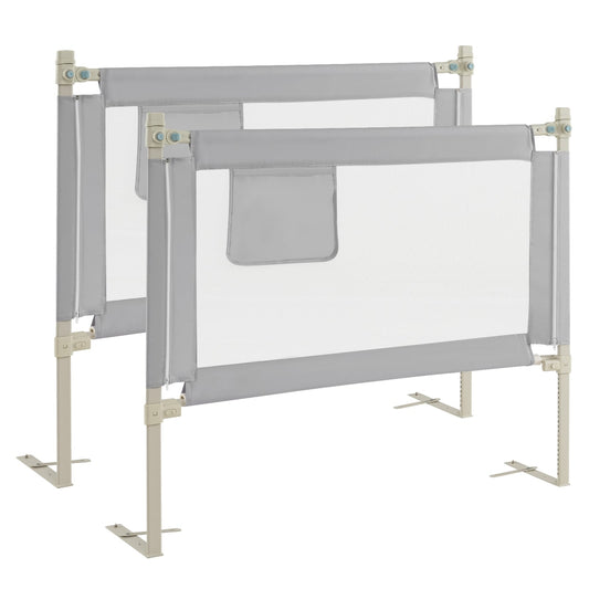 Toddler Bedrail With Side Pocket, 24 Adjustable Heights, Gray Bed Rails Gray at Gallery Canada