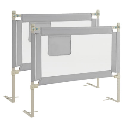Toddler Bedrail with Side Pocket and 24 Adjustable Heights, Gray Bed Rails at Gallery Canada