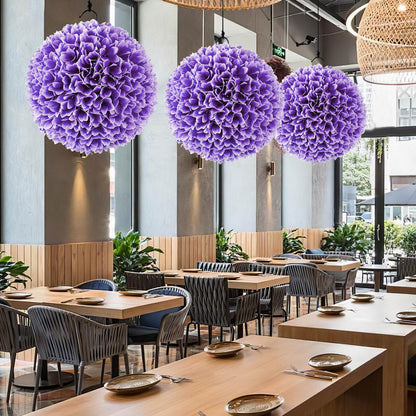 2 Pieces Artificial Plant Topiary Balls Faux Boxwood Decorative Balls, Purple Faux Plants at Gallery Canada