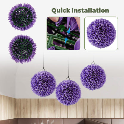 2 Pieces Artificial Plant Topiary Balls Faux Boxwood Decorative Balls, Purple Faux Plants at Gallery Canada