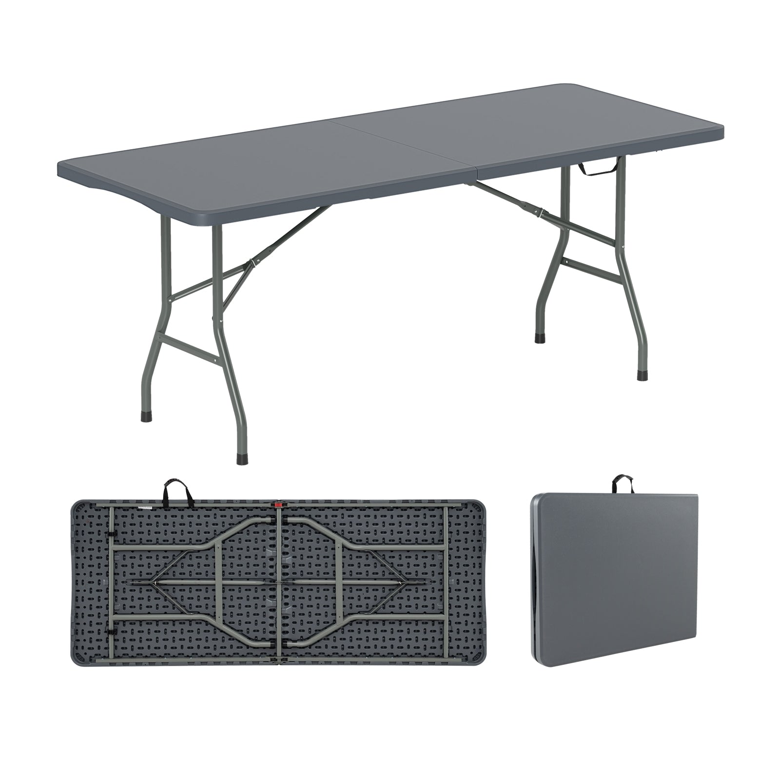 6 ft Portable Folding Table, 350 LBS, Gray Camping Furniture at Gallery Canada