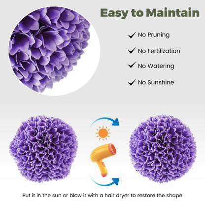 2 Pieces Artificial Plant Topiary Balls Faux Boxwood Decorative Balls, Purple Faux Plants at Gallery Canada