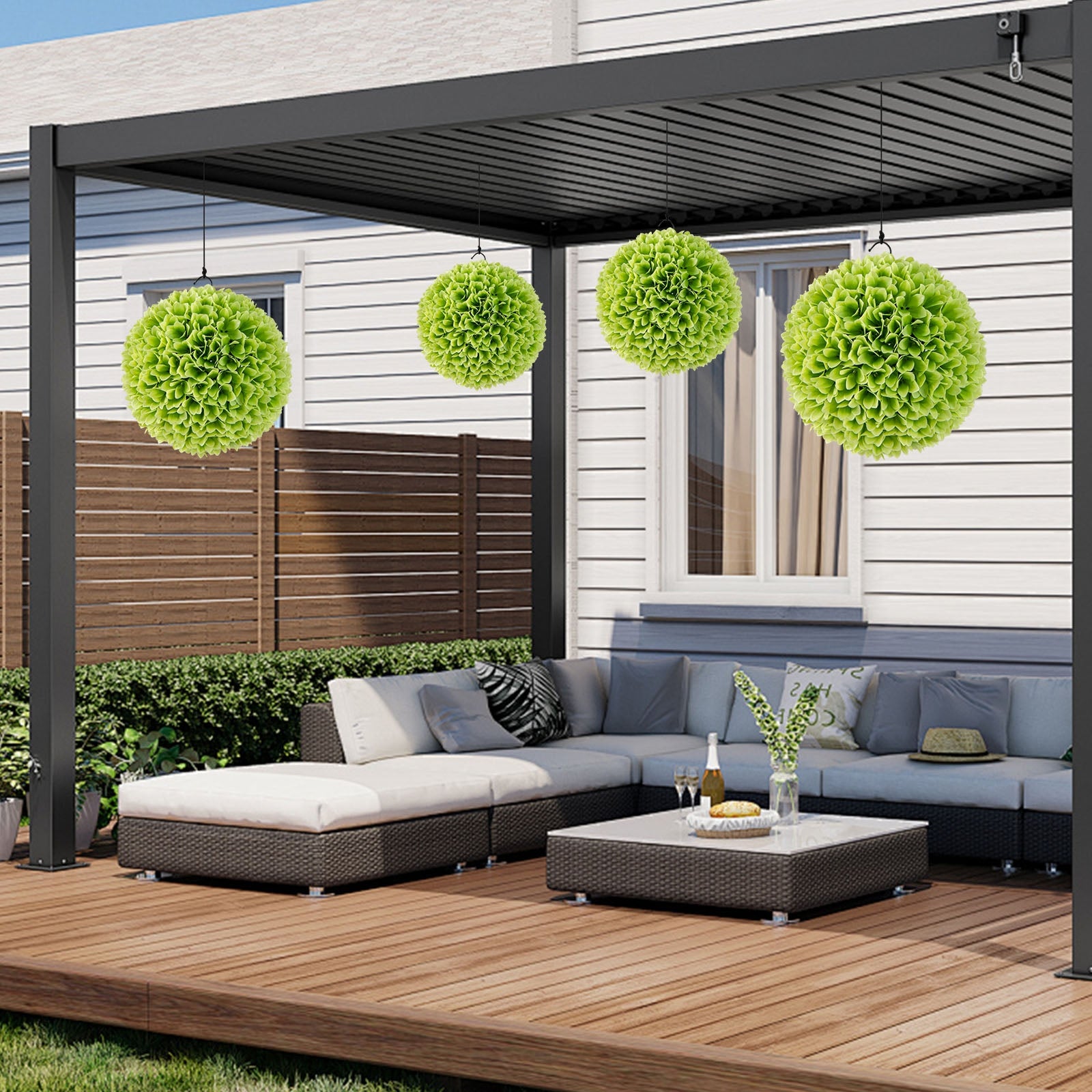 2 Pieces Artificial Plant Topiary Balls Faux Boxwood Decorative Balls, Green Faux Plants at Gallery Canada