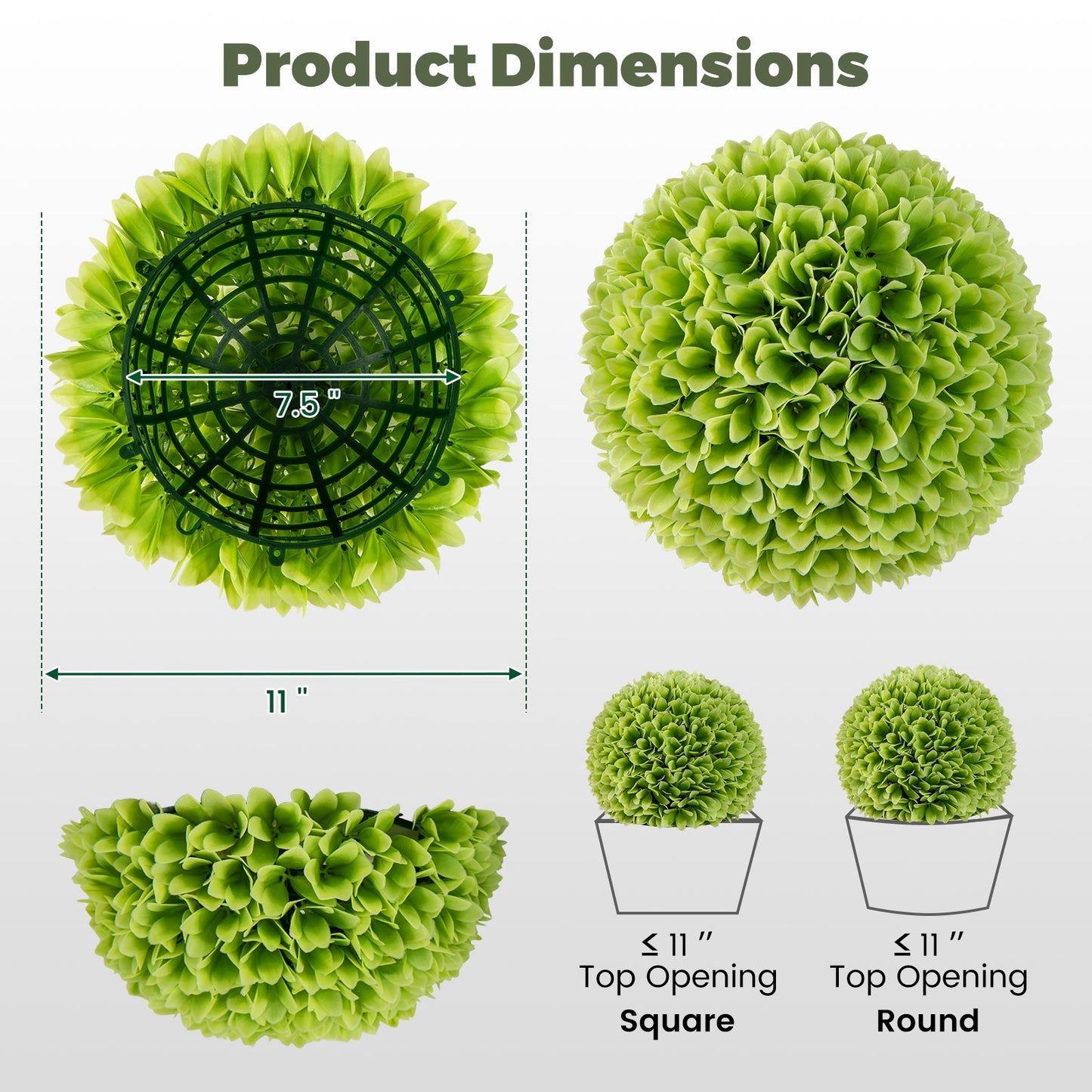 2 Pieces Artificial Plant Topiary Balls Faux Boxwood Decorative Balls, Green Faux Plants at Gallery Canada