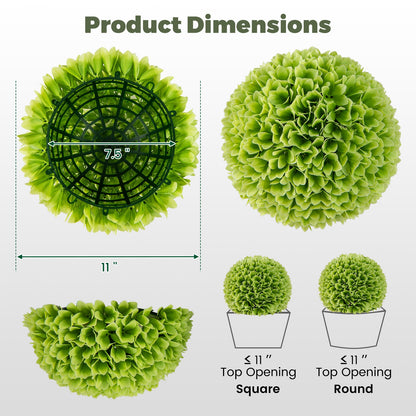 2 Pieces Artificial Plant Topiary Balls Faux Boxwood Decorative Balls, Green Faux Plants at Gallery Canada