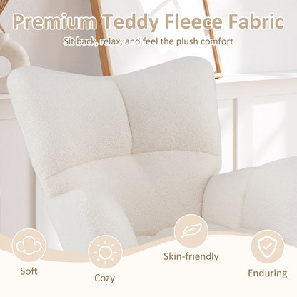 Nursery Rocking Chair with Comfy Backrest and Armrest, Beige Accent Chairs at Gallery Canada