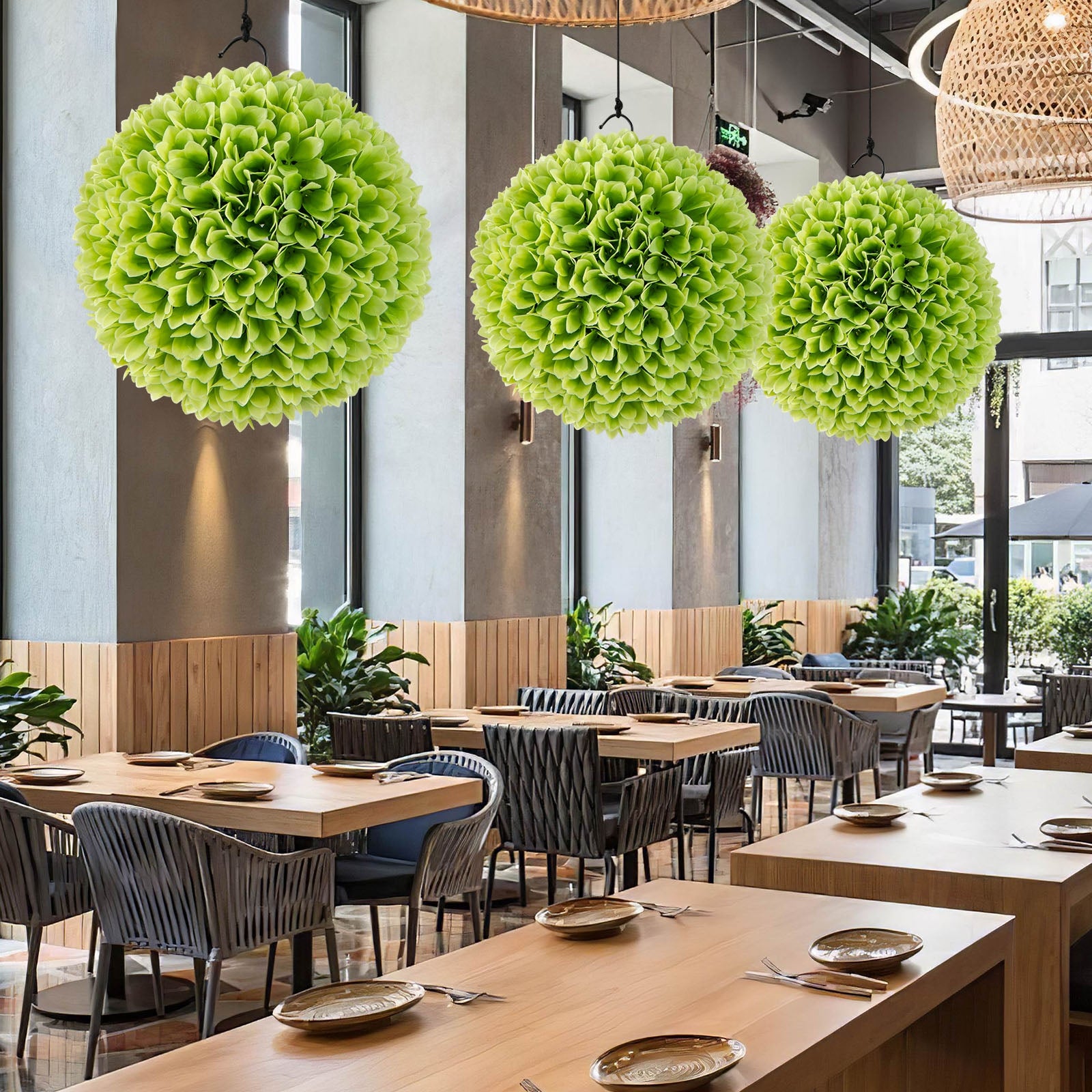 2 Pieces Artificial Plant Topiary Balls Faux Boxwood Decorative Balls, Green Faux Plants at Gallery Canada