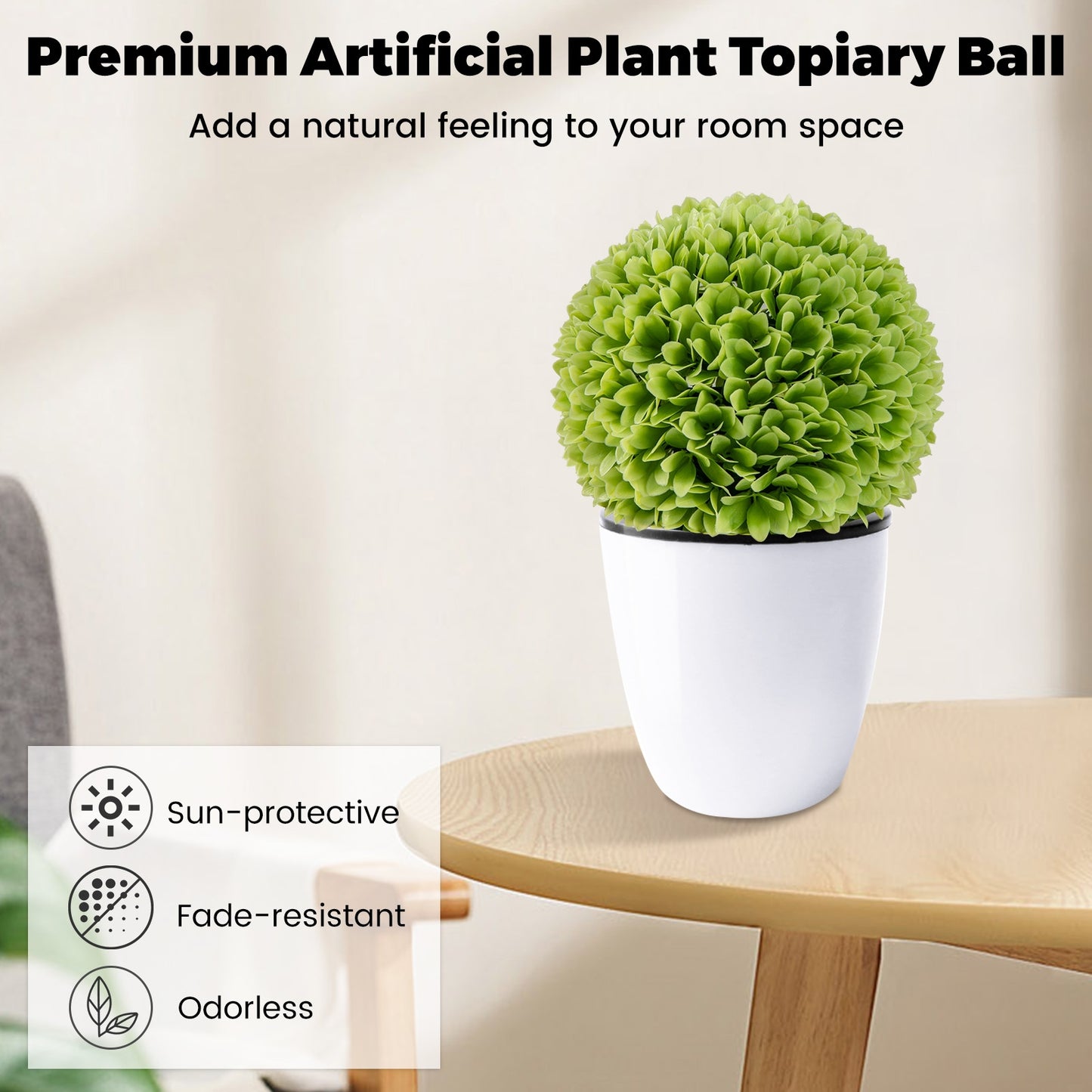 2 Pieces Artificial Plant Topiary Balls Faux Boxwood Decorative Balls, Green Faux Plants at Gallery Canada