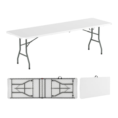 8 ft Portable Folding Table, 350 LBS Capacity, White Camping Furniture White at Gallery Canada