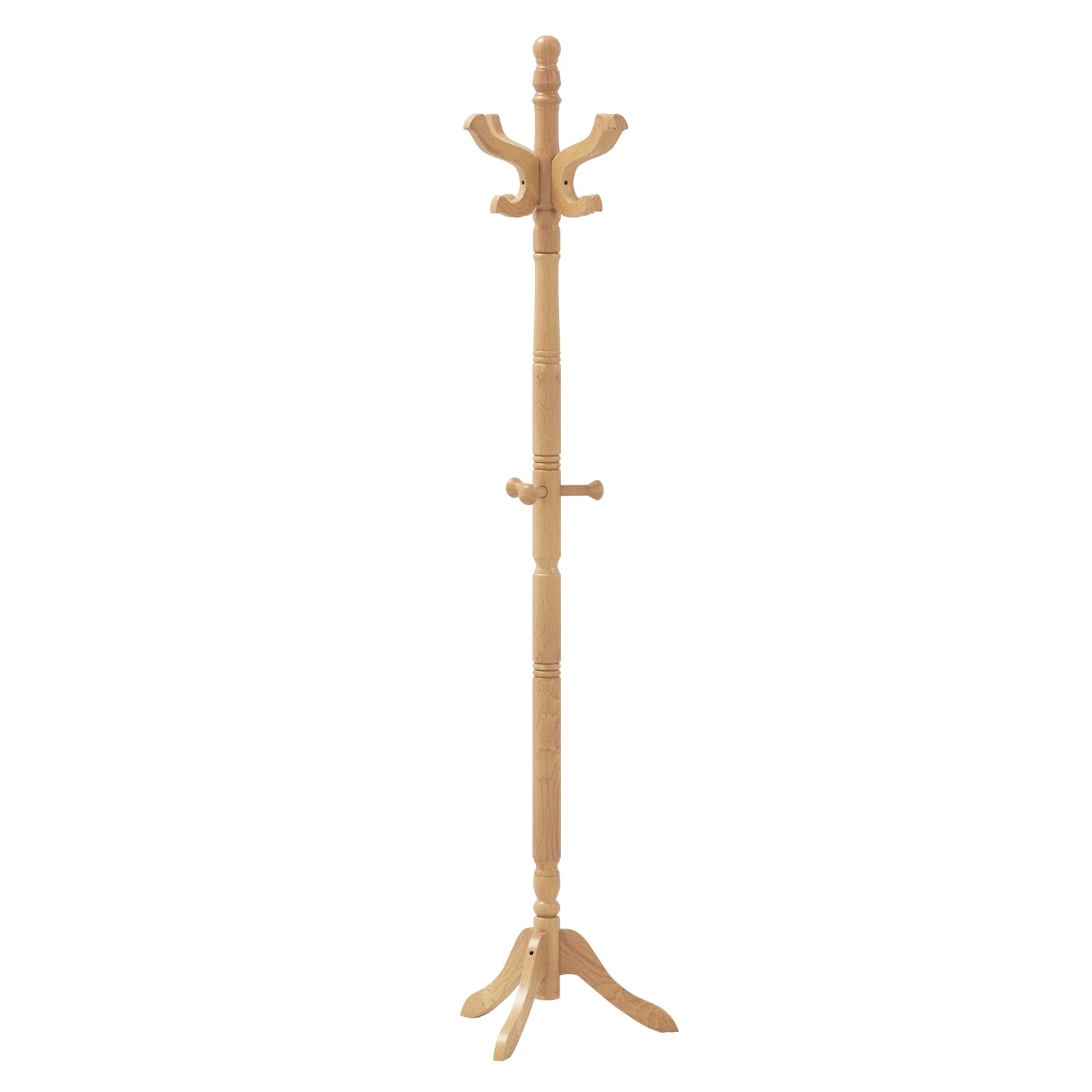 Solid Wood Hall Tree, 11 Hooks, 3 Height Options, Natural Coat Racks & Hall Trees Natural at Gallery Canada