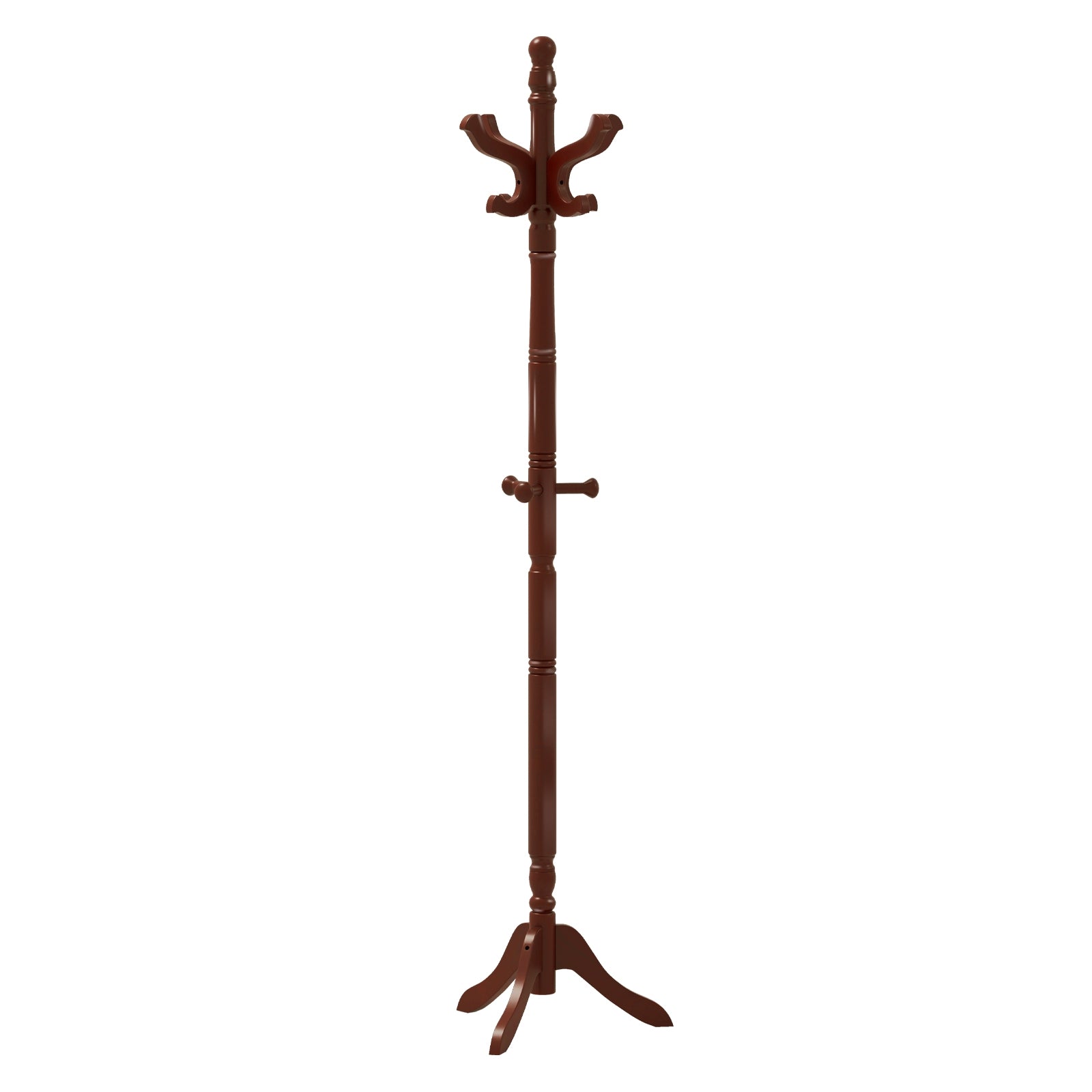 Solid Wood Hall Tree with 11 Hooks and 3 Height Options for Entryway, Brown Coat Racks & Hall Trees at Gallery Canada
