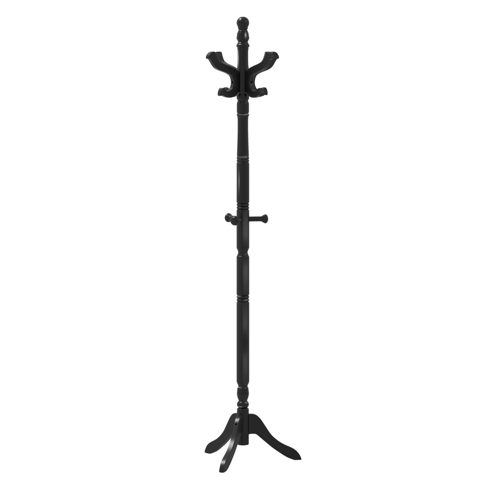 Solid Wood Hall Tree with 11 Hooks and 3 Height Options for Entryway, Black Coat Racks & Hall Trees Black at Gallery Canada