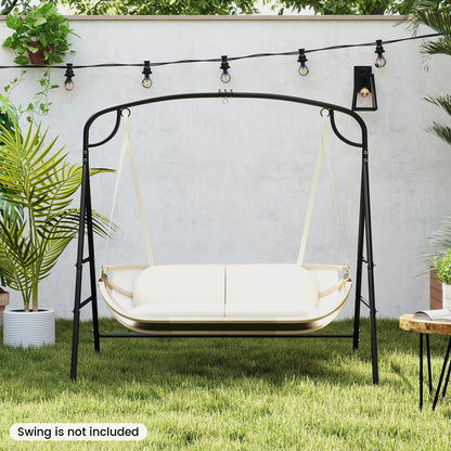 Outdoor Metal Swing Stand with 4 Support Bars and 2 Hanging Ways, Black Porch Swings at Gallery Canada