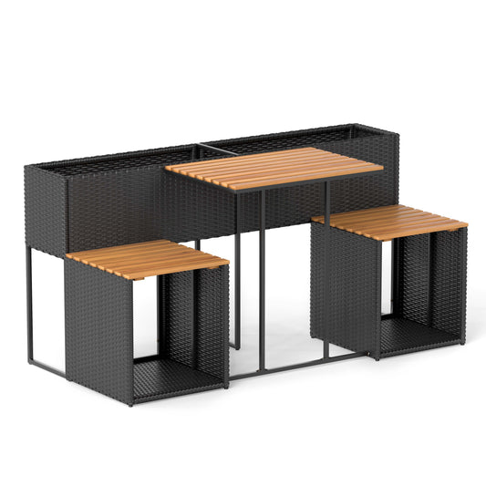 Patio Furniture Set With Raised Garden Bed, Black Patio Furniture Sets Black at Gallery Canada