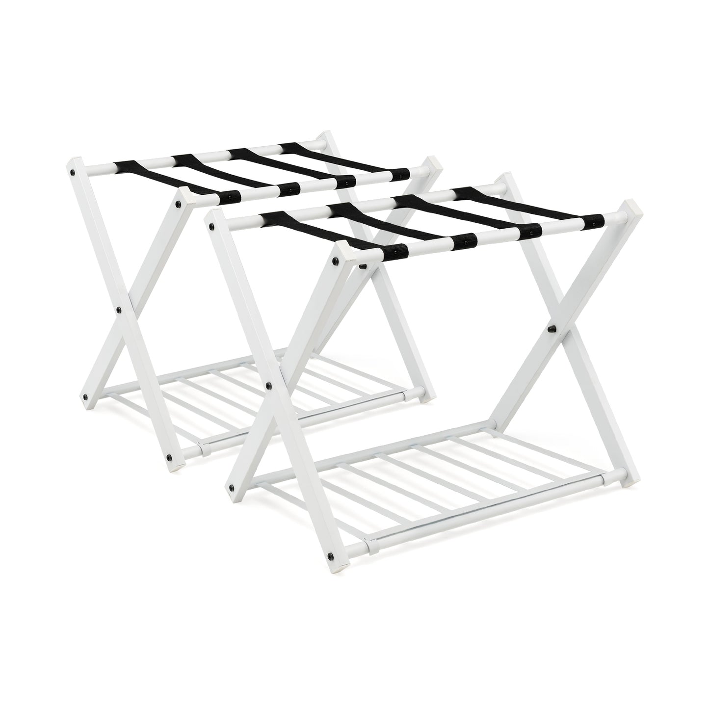 Set of 2 Folding Metal Luggage Rack Suitcase, White Shoe Racks & Storage Benches at Gallery Canada
