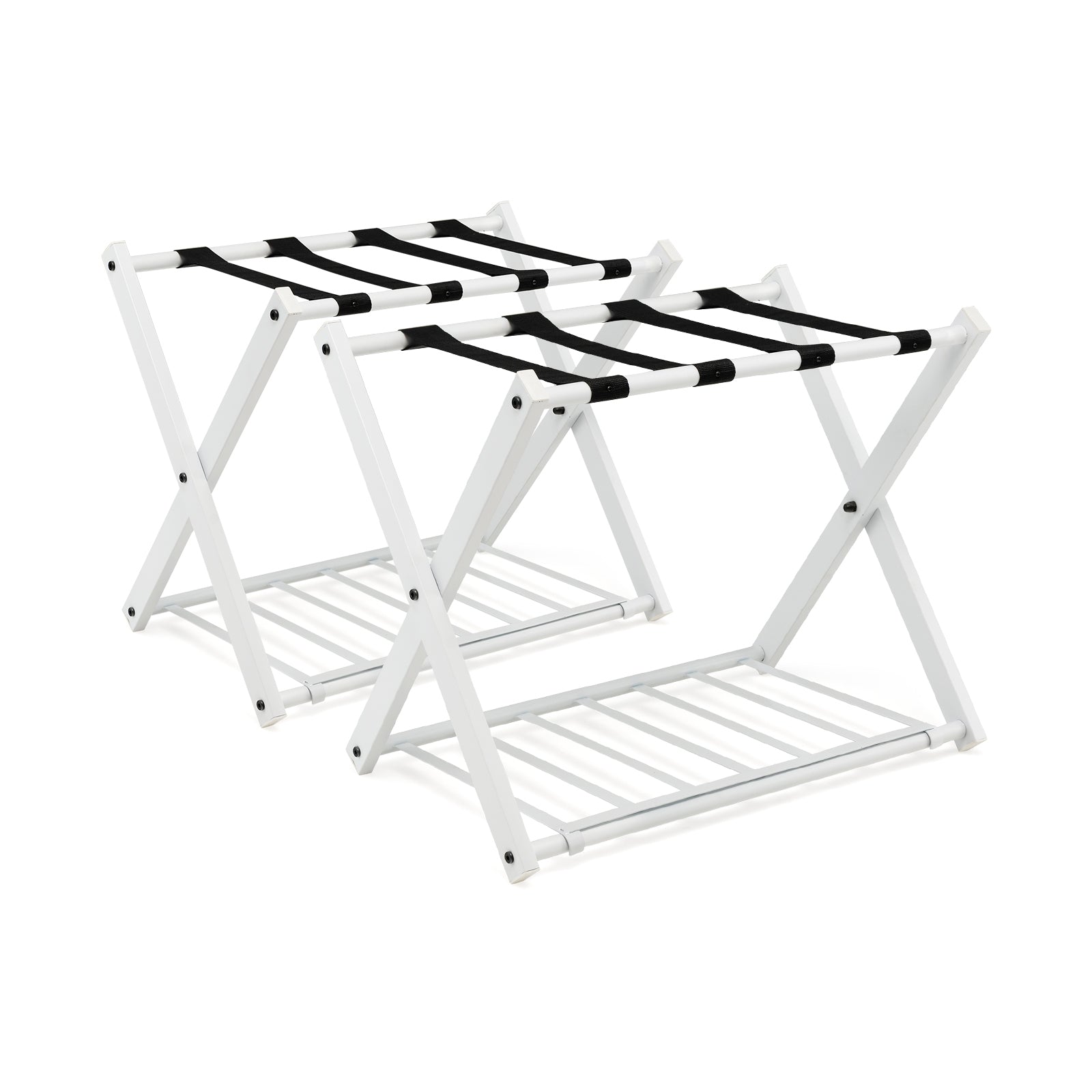 Set of 2 Folding Metal Luggage Rack Suitcase, White Shoe Racks & Storage Benches at Gallery Canada