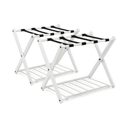 Set of 2 Folding Metal Luggage Rack Suitcase, White Shoe Racks & Storage Benches at Gallery Canada