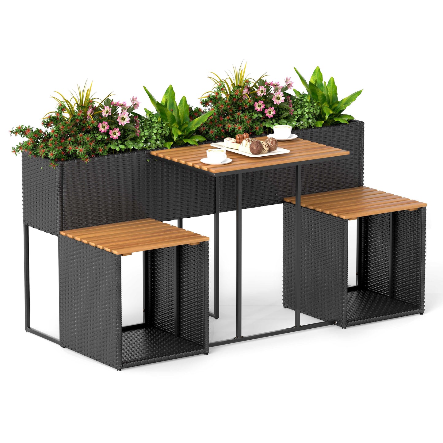 Patio Furniture Set With Raised Garden Bed, Black Patio Furniture Sets at Gallery Canada