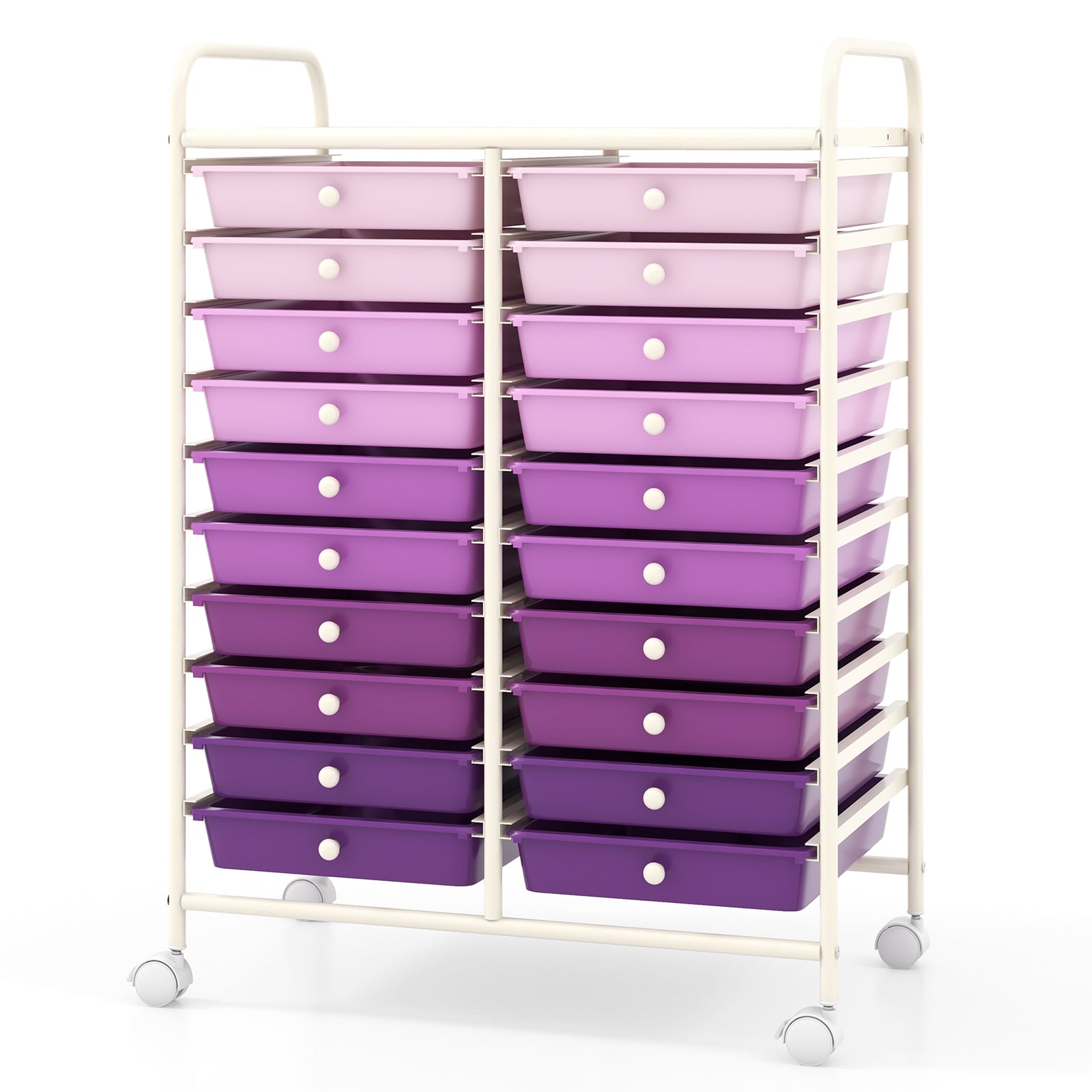 20 Drawers Rolling Storage Cart Studio Organizer, Purple File Cabinets at Gallery Canada