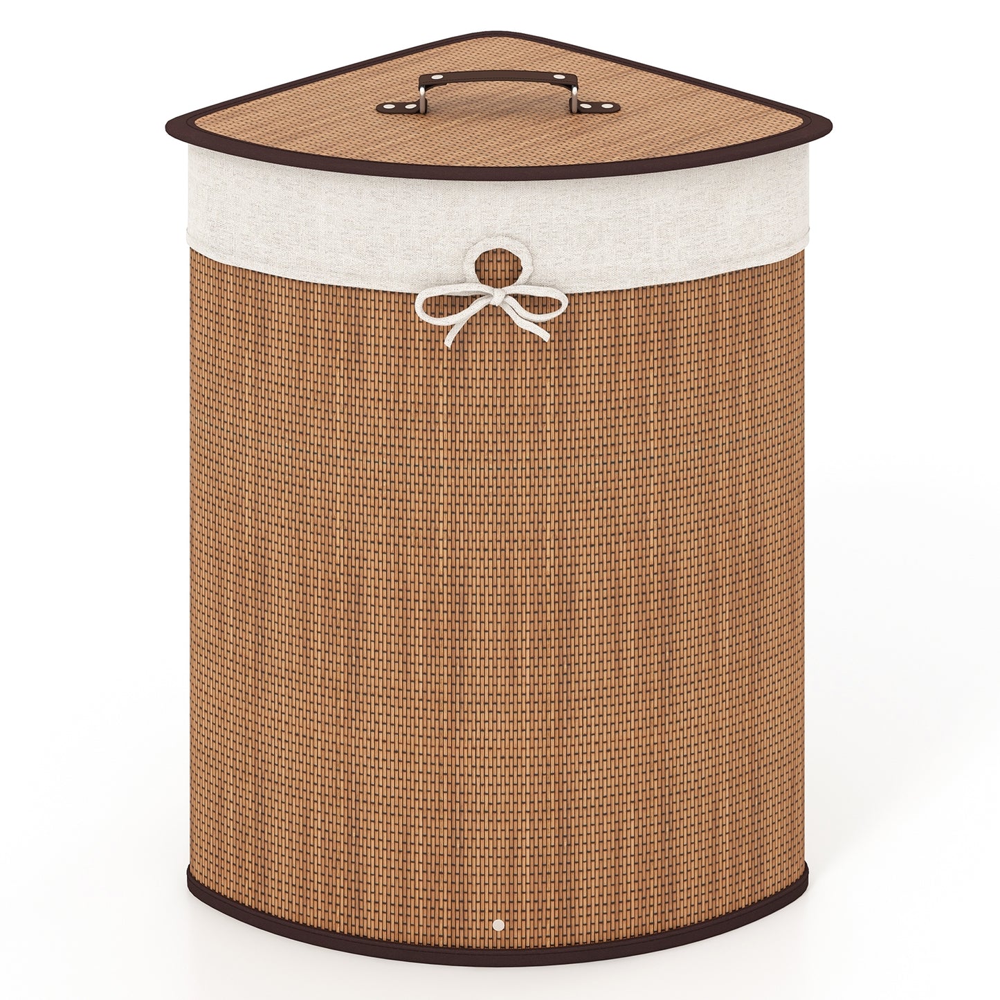 Bamboo Laundry Hamper Basket with Lid and Removable Liner Bag, Yellow Laundry Baskets at Gallery Canada