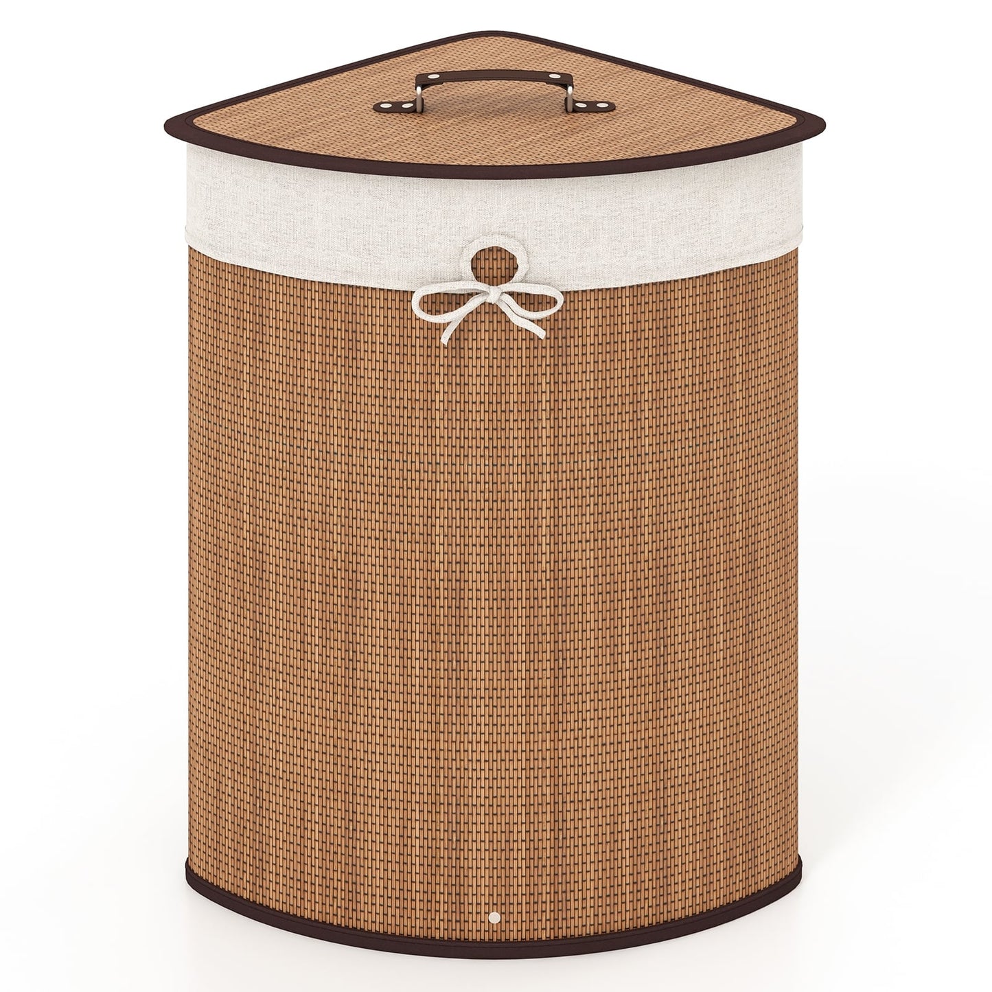 Bamboo Laundry Hamper Basket, With Lid And Removable Liner Bag, Yellow Laundry Baskets Yellow at Gallery Canada