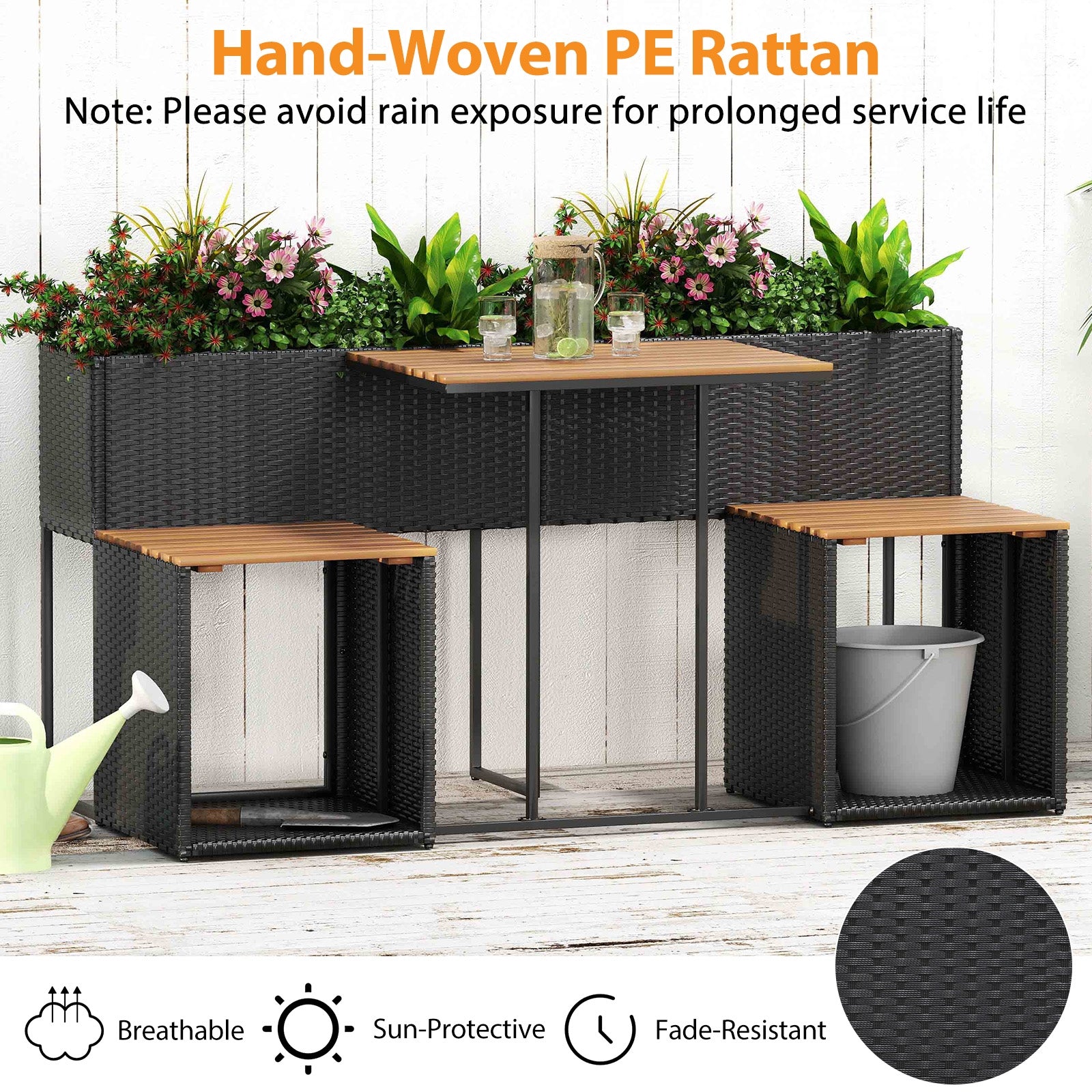 Patio Furniture Set With Raised Garden Bed, Black Patio Furniture Sets at Gallery Canada