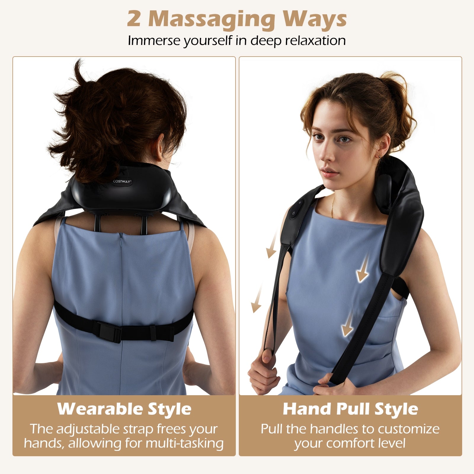 Neck Shoulder Massager with 2 Heat Levels for Pain Relief, Black Spa & Salon at Gallery Canada
