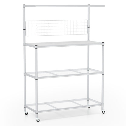 4-Tier Bakers Rack On Wheels, Adjustable Shelves, Silver Baker's Racks Silver at Gallery Canada