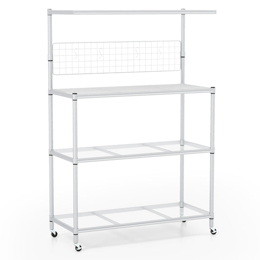 4-Tier Bakers Rack On Wheels, Adjustable Shelves, Silver Baker's Racks Silver at Gallery Canada