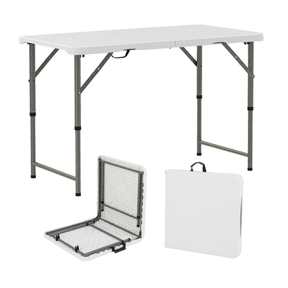 4 Feet Portable Camping Table, HDPE Tabletop, Metal Legs, White Camping Furniture at Gallery Canada