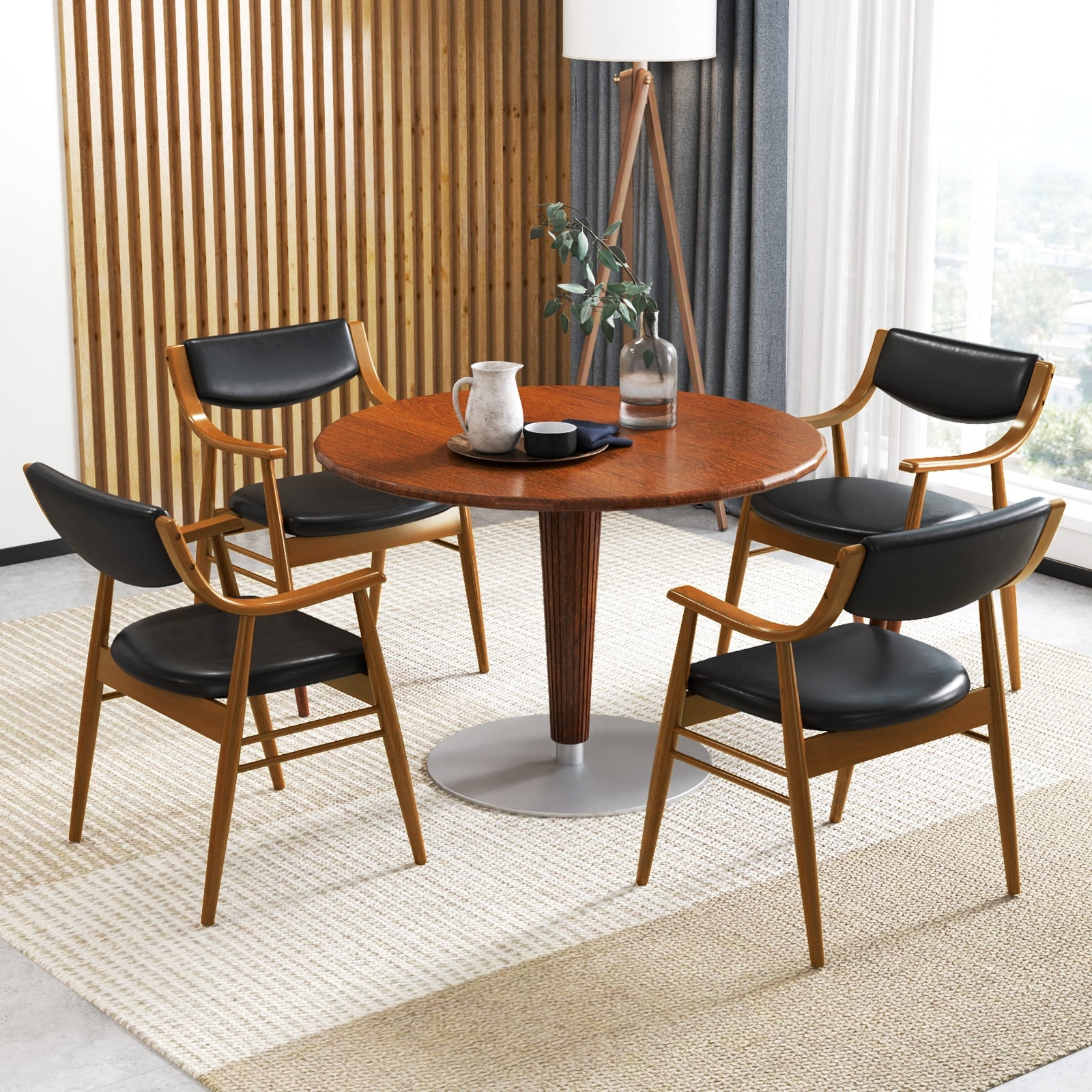 Wooden Dining Chair Set of 2 with Padded Seat and Back, Black Dining Chairs at Gallery Canada