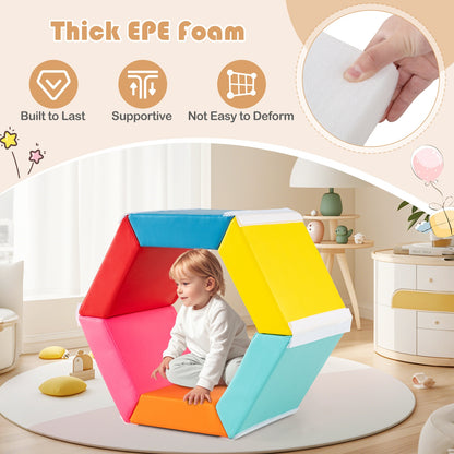 Hexagon Kids Ball Pit Foam Climbing Exercise Mat with Detachable PU Covers, Multicolor Climbers & Slides at Gallery Canada