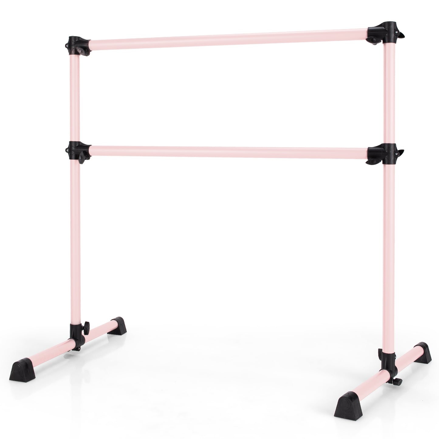 4 Feet Double Ballet Barre Bar with Adjustable Height, Pink Yoga Accessories at Gallery Canada