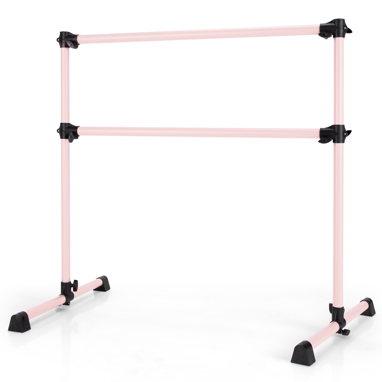 4 Feet Double Ballet Barre Bar with Adjustable Height, Pink Yoga Accessories at Gallery Canada