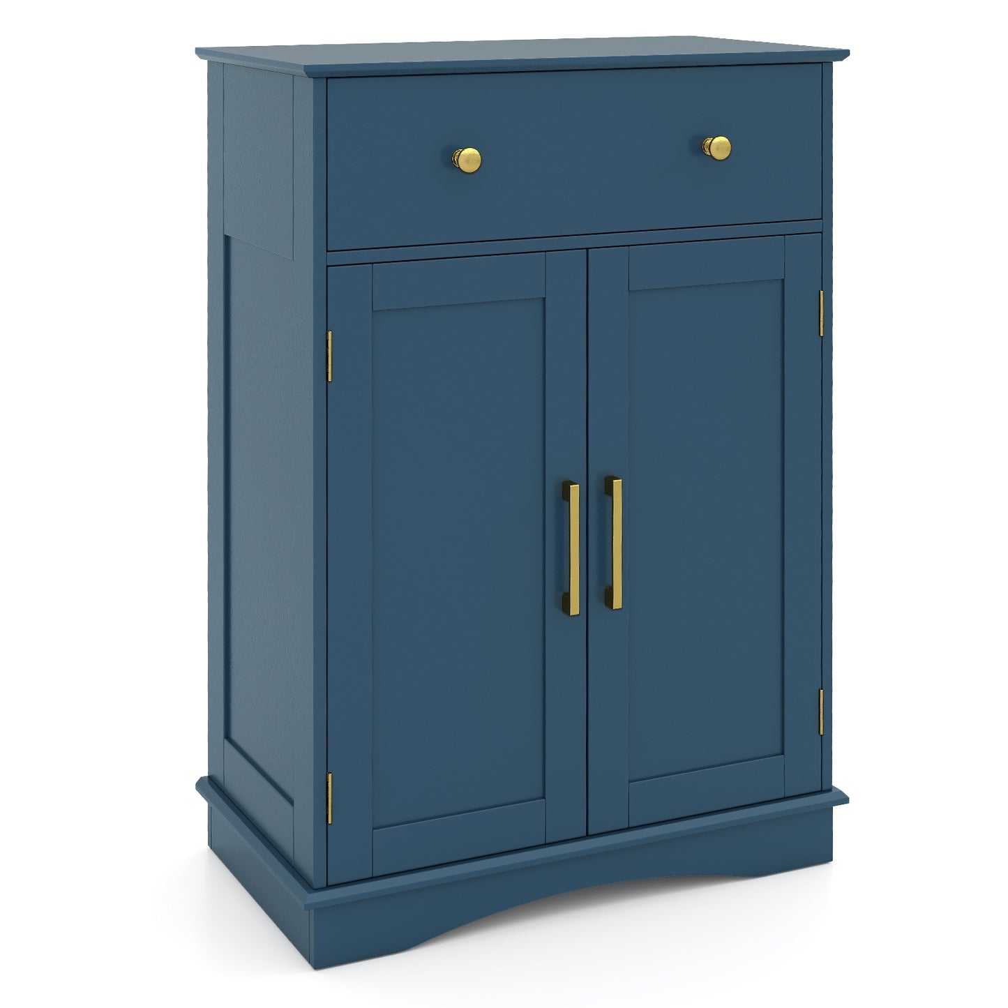 Floor Storage Cabinet with Doors Modern Buffet Sideboard with Drawer and Adjustable Shelf-Navy Blue, Blue Floor Cabinets Blue at Gallery Canada