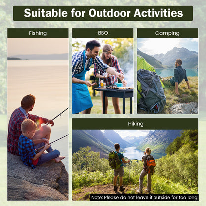 Set of 2 Bamboo Dorm Chair with Storage Pocket for Camping and Fishing, Black Camping Furniture at Gallery Canada