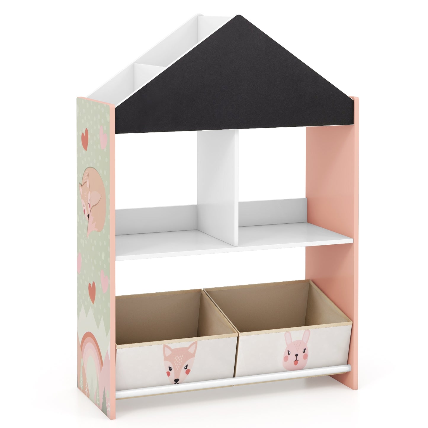 Kids Playhouse Bookshelf With Chalkboard, Whiteboard, 3-6 Years, Pink Kids Storage at Gallery Canada