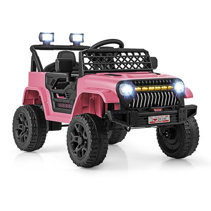 12V Kids Ride On Truck, With Remote And Music, Pink Powered Ride On Toys Pink at Gallery Canada
