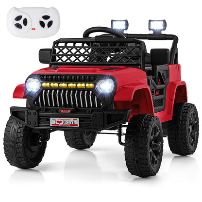 12V Kids Ride on Truck Car with Parental Remote and Music Player, Red Powered Ride On Toys at Gallery Canada