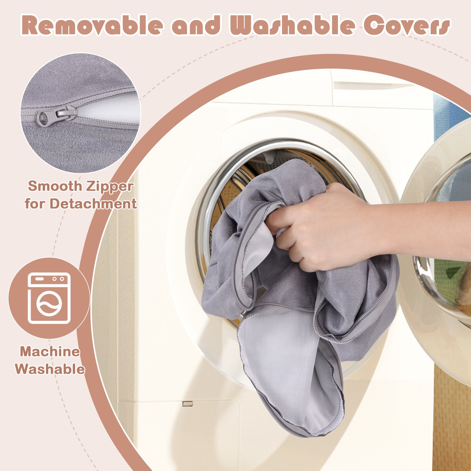 8-Piece Modular Kids Play Couch with Comfy Suede Fabric, Gray Kids Chairs & Seating at Gallery Canada