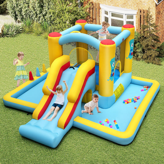 Inflatable Bounce House 7-in-1 With Slide, Tunnel, 480W Blower, Multicolor Bounce House Multicolor at Gallery Canada