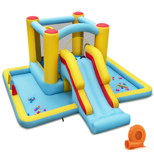 Inflatable Bounce House, 7-in-1 Bouncy Castle, Slide, Tunnel, 550W Blower, Multicolor Bounce House Multicolor at Gallery Canada