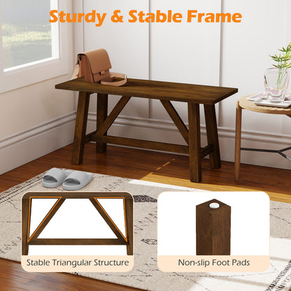 Wooden Entryway Bench Farmhouse Dining Bench with 400 LBS Weight Capacity, Brown Shoe Racks & Storage Benches at Gallery Canada