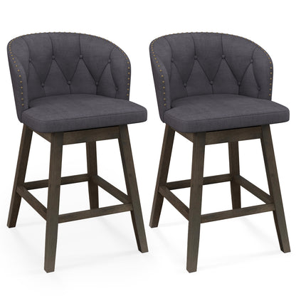 Counter Height Fabric Bar Stools, Set of 2, Gray Bar Stools at Gallery Canada