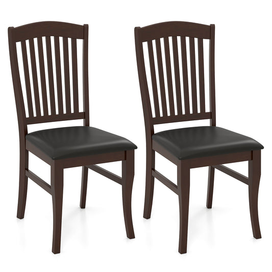 Dining Chairs Set of 2 Kitchen Side Chairs Mid-century Armless Dinette Chairs, Coffee Dining Chairs Coffee at Gallery Canada